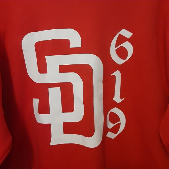 San Diego 619 Crewneck Sweatshirt Mens L Red Champion Eco - Picture 2 of 8